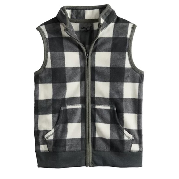 Boys Jumping Beans Checked Microfleece Vest - Picture 1 of 8